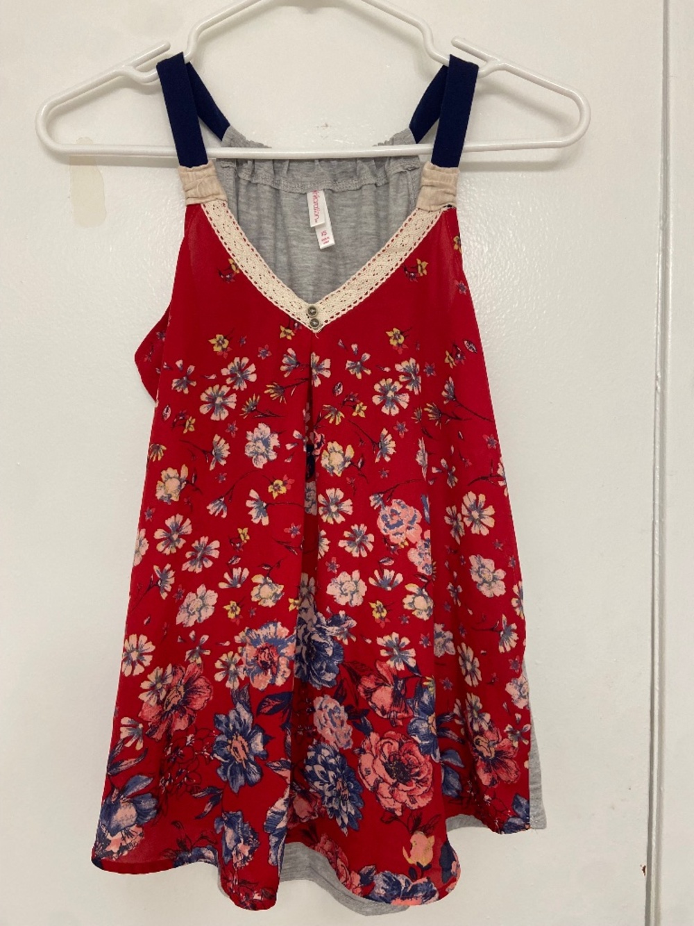 Xhilaration Mixed Fabric Flowy Tank Top